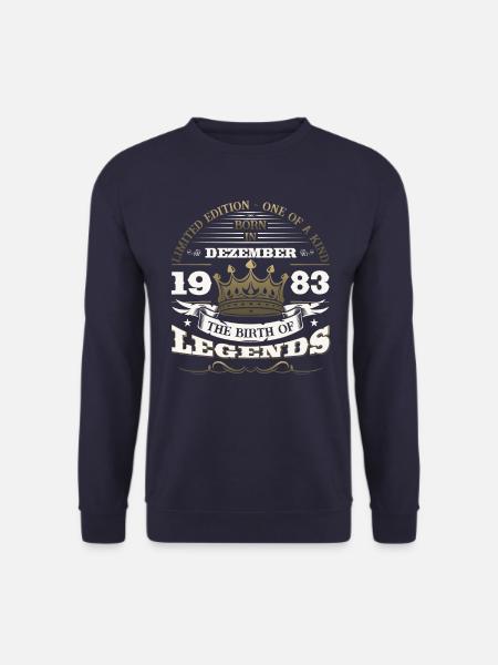 Dezember Jahrgang 1983 40. Geburtstag Legende - Unisex Pullover - Navy