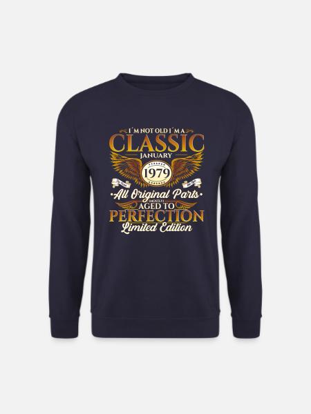 45. Geburtstag Mann Oldtimer Januar Jahrgang 1979 - Unisex Pullover - Navy