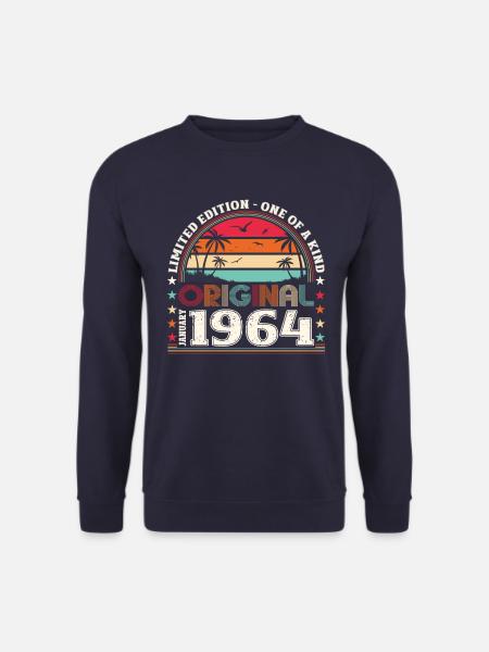 60. Geburtstag Januar Jahrgang 1964 Original - Unisex Pullover - Navy