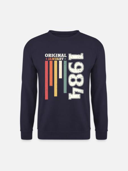 40e anniversaire janvier Vintage 1984 Original - Sweat-shirt Unisexe - marine