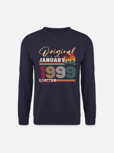 25. Geburtstag Januar Jahrgang 1999 Original - Unisex Pullover - Navy