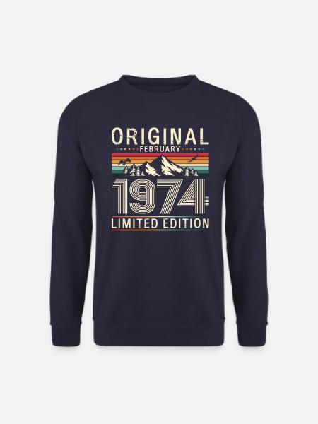 50. Geburtstag Original Februar Jahrgang 1974 - Unisex Pullover - Navy