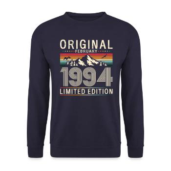 30. Geburtstag Original Februar Jahrgang 1994 - Unisex Pullover - Navy - Vorne - Alina (178cm) & Michal (187cm)