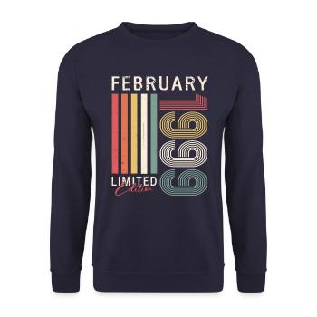25e anniversaire Original Février Année 1999 - Sweat-shirt Unisexe - marine - Devant - Alina (178cm) & Michal (187cm)
