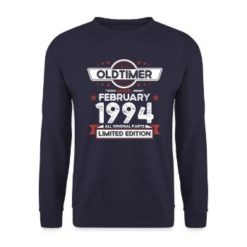 30th birthday classic car February vintage 1994 - Unisex Sweatshirt - navy - Front - Alina (178cm) & Michal (187cm)