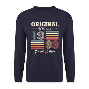 25e anniversaire Original Février Année 1999 - Sweat-shirt Unisexe - marine - Devant - Alina (178cm) & Michal (187cm)