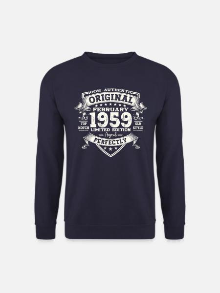 65. Geburtstag Original Februar Jahrgang 1959 - Unisex Pullover - Navy