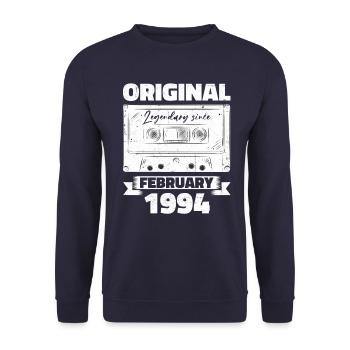 30e anniversaire Cassette février Vintage 1994 - Sweat-shirt Unisexe - marine - Devant - Alina (178cm) & Michal (187cm)