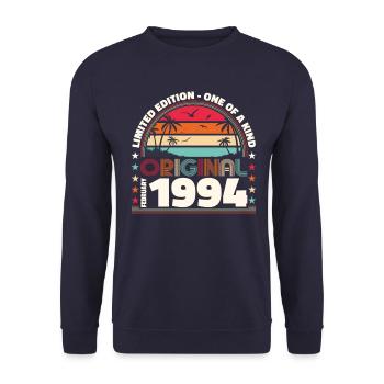 30. Geburtstag Original Februar Jahrgang 1994 - Unisex Pullover - Navy - Vorne - Alina (178cm) & Michal (187cm)