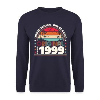 25e anniversaire Original Février Année 1999 - Sweat-shirt Unisexe - marine - Devant - Alina (178cm) & Michal (187cm)