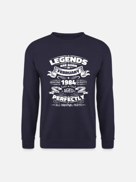 40. Geburtstag Mann Februar Jahrgang 1984 Legende - Unisex Pullover - Navy
