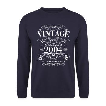 20e anniversaire mari Vintage Vintage 2004 - Sweat-shirt Unisexe - marine - Devant - Alina (178cm) & Michal (187cm)