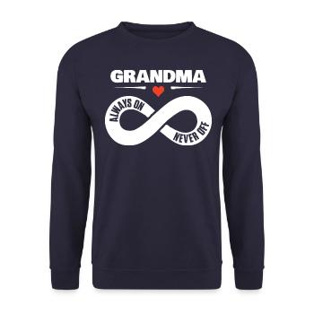 Grand-mère Toujours allumée Jamais hors de la famille Mamie Amour - Sweat-shirt Unisexe - marine - Devant - Alina (178cm) & Michal (187cm)