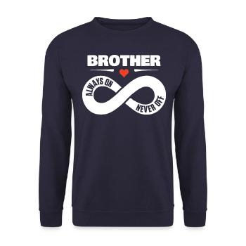 Frère toujours sur jamais off frère amour cadeau - Sweat-shirt Unisexe - marine - Devant - Alina (178cm) & Michal (187cm)