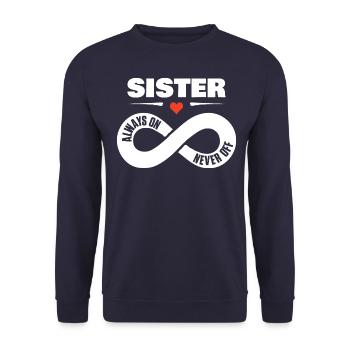 Sister Always On Never Off Schwester Chemise - Sweat-shirt Unisexe - marine - Devant - Alina (178cm) & Michal (187cm)