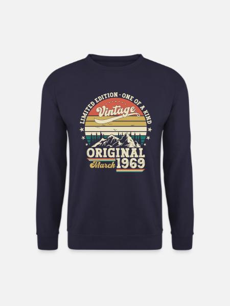 55. Geburtstag Geschenk Mann Original März 1969 - Unisex Pullover - Navy