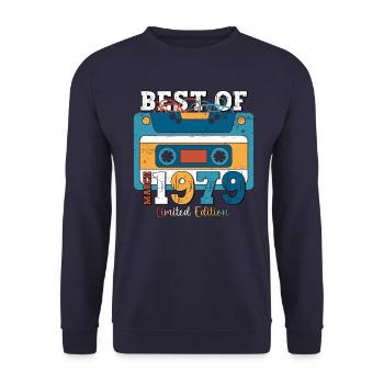 45e anniversaire Man best of mars 1979 cassette - Sweat-shirt Unisexe - marine - Devant - Alina (178cm) & Michal (187cm)