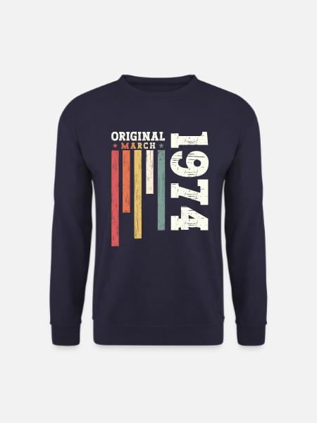 50. Geburtstag Original März Jahrgang 1974 - Unisex Pullover - Navy