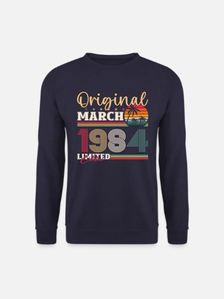 40e anniversaire mari Original mars Vintage 1984 - Sweat-shirt Unisexe - marine