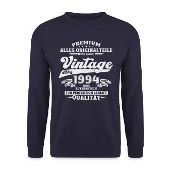 30ème Anniversaire Homme Mars Vintage 1994 - Sweat-shirt Unisexe - marine - Devant - Alina (178cm) & Michal (187cm)