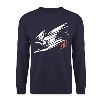 Sylt Sturzflug Tiefflieger Möwe Urlaub T-Shirt - Unisex Pullover - Navy - Vorne - Alina (178cm) & Michal (187cm)