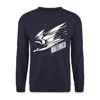 Mallorca Sturzflug Tiefflieger Möwe Urlaub T-Shirt - Unisex Pullover - Navy - Vorne - Alina (178cm) & Michal (187cm)