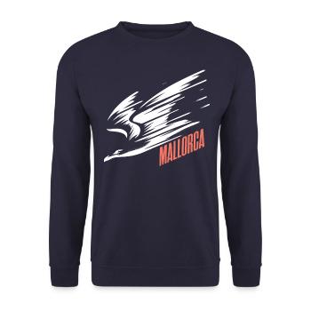 Mallorca Sturzflug Tiefflieger Möwe Urlaub T-Shirt - Unisex Pullover - Navy - Vorne - Alina (178cm) & Michal (187cm)