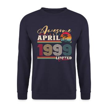 25e anniversaire mari avril Vintage 1999 génial - Sweat-shirt Unisexe - marine - Devant - Alina (178cm) & Michal (187cm)