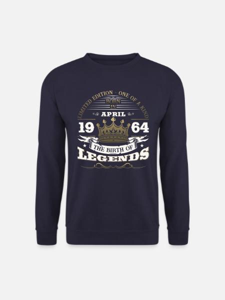 60. Geburtstag Mann Legende April Jahrgang 1964 - Unisex Pullover - Navy