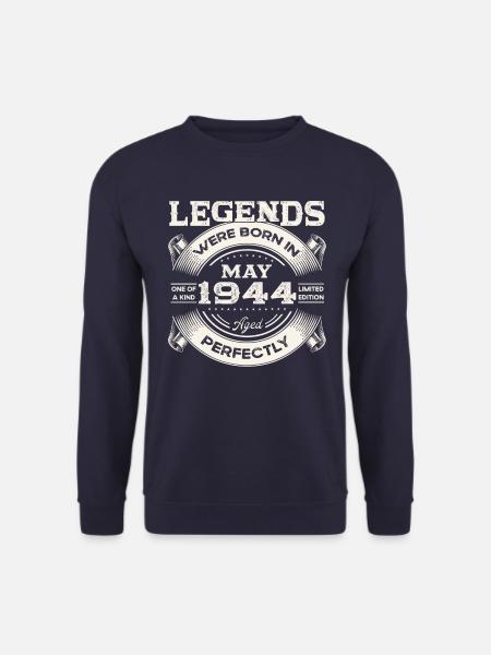 Mai 1944 Jahrgang 1944 Geburtstag 1944 Legende 44 - Unisex Pullover - Navy