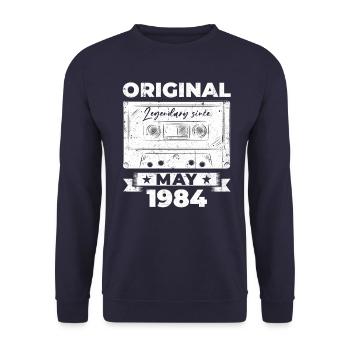 Geburtstag 1984 Mai 1984 Jahrgang 1984 Legende 84 - Unisex Pullover - Navy - Vorne - Alina (178cm) & Michal (187cm)