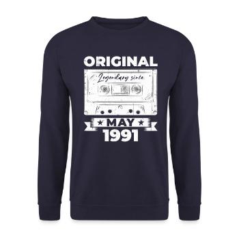 Mai 1991 Millésime 1991 Anniversaire 1991 Légende 91 - Sweat-shirt Unisexe - marine - Devant - Alina (178cm) & Michal (187cm)