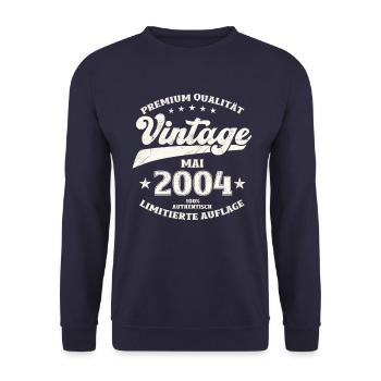 Vintage Mai 2004 Jahrgang 2004 Geburtstag 2004 - Unisex Pullover - Navy - Vorne - Alina (178cm) & Michal (187cm)