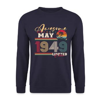 Awesome May 1949 Vintage 1949 Birthday 1949 - Unisex Sweatshirt - navy - Front - Alina (178cm) & Michal (187cm)