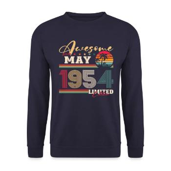 Awesome May 1954 Vintage 1954 Birthday 1954 - Unisex Sweatshirt - navy - Front - Alina (178cm) & Michal (187cm)