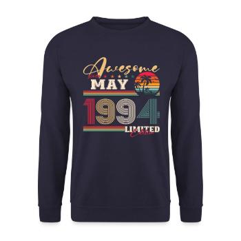 Awesome May 1994 Vintage 1994 Birthday 1994 - Unisex Sweatshirt - navy - Front - Alina (178cm) & Michal (187cm)