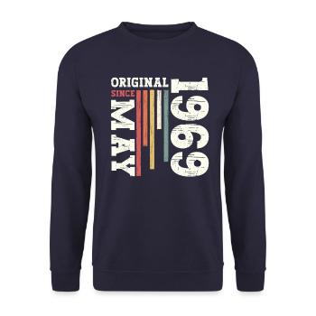 Original Mai 1969 Millésime 1969 Anniversaire 1969 - Sweat-shirt Unisexe - marine - Devant - Alina (178cm) & Michal (187cm)