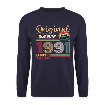 Original Mai 1991 Millésime 1991 Anniversaire 1991 - Sweat-shirt Unisexe - marine - Devant - Alina (178cm) & Michal (187cm)