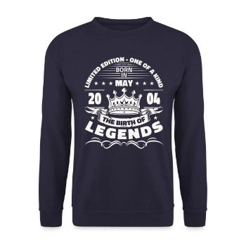 Legend May 2004 Vintage 2004 Birthday 2004 - Unisex Sweatshirt - navy - Front - Alina (178cm) & Michal (187cm)