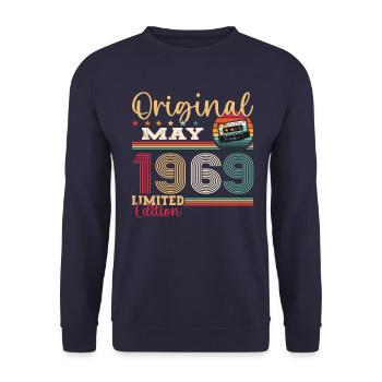 Original Mai 1969 Millésime 1969 Anniversaire 1969 - Sweat-shirt Unisexe - marine - Devant - Alina (178cm) & Michal (187cm)