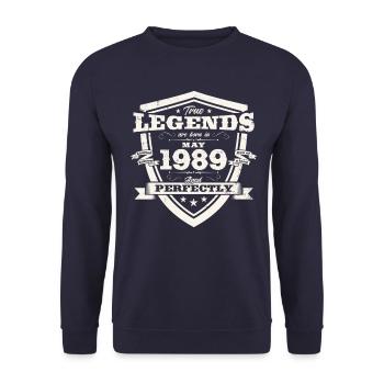 Legend May 1989 Vintage 1989 Birthday 1989 - Unisex Sweatshirt - navy - Front - Alina (178cm) & Michal (187cm)