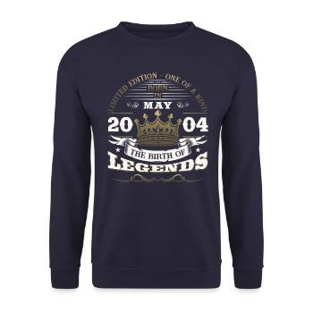 Legend May 2004 Vintage 2004 Birthday 2004 - Unisex Sweatshirt - navy - Front - Alina (178cm) & Michal (187cm)