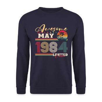 Original 1984 Vintage 1984 40th Birthday 1984 - Unisex Sweatshirt - navy - Front - Alina (178cm) & Michal (187cm)