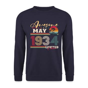 Legendary May 1934 Vintage 1934 Birthday 1934 - Unisex Sweatshirt - navy - Front - Alina (178cm) & Michal (187cm)