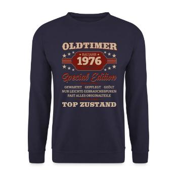 Vintage 1976 Vintage 1976 Birthday 1976 - Unisex Sweatshirt - navy - Front - Alina (178cm) & Michal (187cm)
