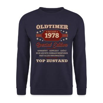 Vintage Man 1978 Vintage 1978 Birthday 1978 - Unisex Sweatshirt - navy - Front - Alina (178cm) & Michal (187cm)