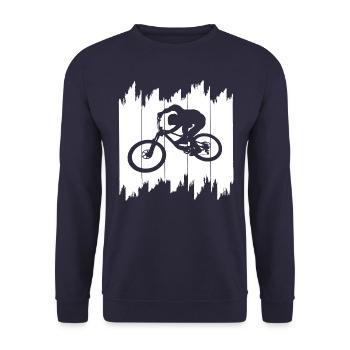 biken downhill bmx - Unisex Pullover - Navy - Vorne - Alina (178cm) & Michal (187cm)