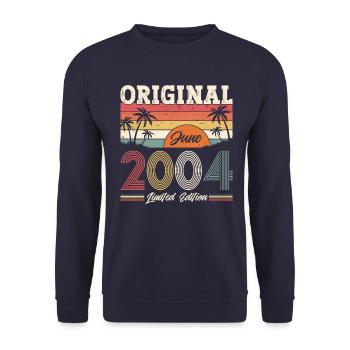 Original Juin 2004 Millésime 2004 20ème Anniversaire 04 - Sweat-shirt Unisexe - marine - Devant - Alina (178cm) & Michal (187cm)