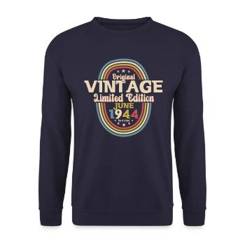 Original Juin 1944 Vintage 1944 Anniversaire 1944 - Sweat-shirt Unisexe - marine - Devant - Alina (178cm) & Michal (187cm)