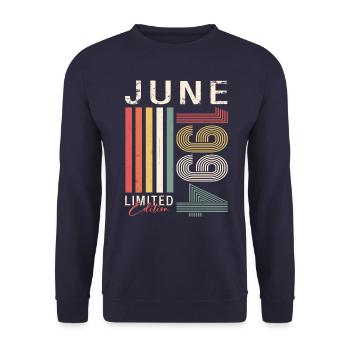 Original June 1994 Vintage 1994 Birthday 1994 - Unisex Sweatshirt - navy - Front - Alina (178cm) & Michal (187cm)